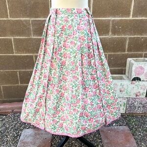 VINTAGE Heller Sport 1980s Floral Midi Swing Skirt Fit & Flare Size 38 Vtg 80s